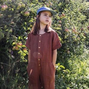 Matona Rui Overall Denim Brown Jumpsuit